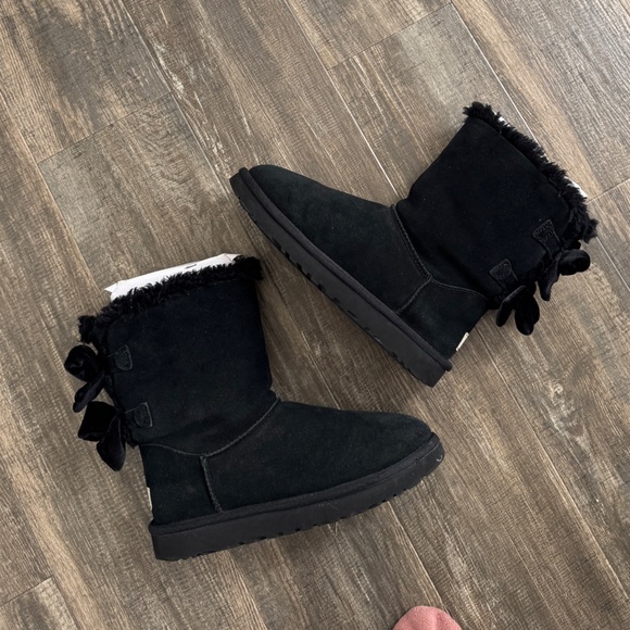 UGG Shoes - UGG black Bailey Bow II Suede Water 7